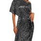 💃Last Day Sales - 49% OFF🎉🏆Flash Sale⚡ 50K+ SOLD!⚡Sparkly One-Shoulder Ruched Dress