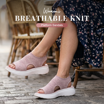 ☀️ 50% Off – Women's Breathable Knit Platform Sandals | Lightweight Comfort & Style👟