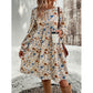 🎁Hot Sale 49% OFF🎄Women's French elegant style printed lantern sleeve dress