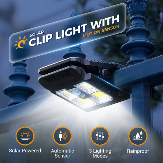 🥳2026 HOT SALE🥳💞50K+ SOLD!🔦🌙 50% OFF! Solar Clip Light with Motion Sensor – No wiring, auto on at night. Perfect for dark steps & garden paths. 🚶‍♂️💡