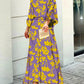 Free Shipping - Women's Print Top & Maxi Skirt Set