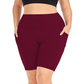 🔥HOT SALE 49% OFF🔥Plus Size High Waist Workout Biker Shorts with Pockets