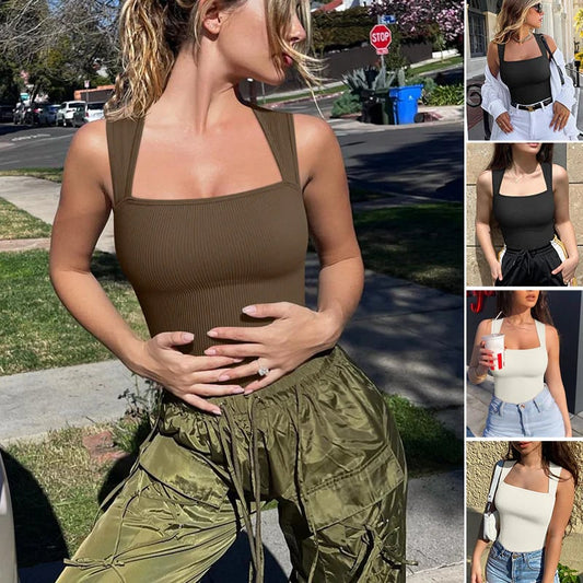 【😍Hot Sale 50% 😍Buy 1 Get 1 Free & Only ￡7.49 Per Each】Sleeveless Tummy Control Tank Tops Bodysuits🩱