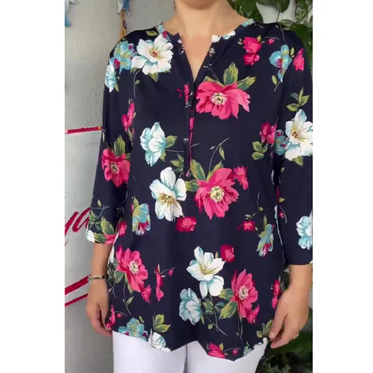 49% OFF🔥2024 New Plus Size Summer printed short sleeve women's t-shirt🌸