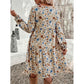 🎁Hot Sale 49% OFF🎄Women's French elegant style printed lantern sleeve dress