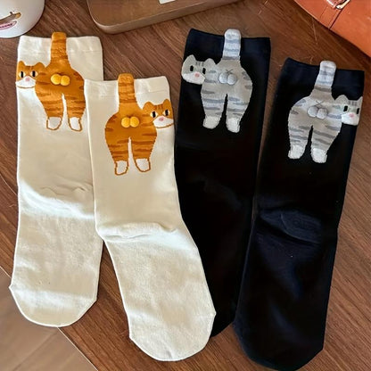 🔥Last Day 50% OFF🔥🐱🍑Funny 3D Kitty Butt Socks for Women – Adorable Design for Daily Fun