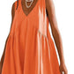 2024 Women's Summer V-Neck Sleeveless Mini Dress (With Pockets)