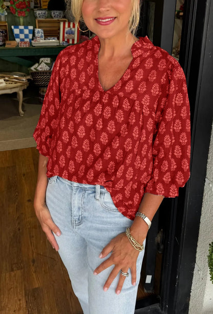 🎁2026 New Arrivals 50% OFF💥Women's Casual Flowy Printed Top👚