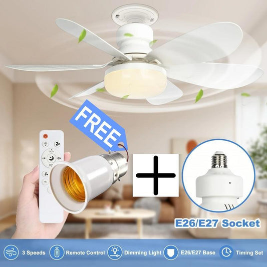 ⏳LAST DAY SALE 49% OFF🔥40W LED Ceiling Fan Light – 20.5” Ultra-Quiet with Remote 🎯 | E27 + FREE B22 Adapter 🔌 | For Bedroom 😴, Kitchen 👩‍🍳 & Garage 🛠️ – UK Ready! 🇬🇧
