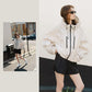 📢📢50% OFF !! ⏰Wide-Brim HoodShort Oversized Rain Jacket With Bubble Hem,Adjustable Cuffs