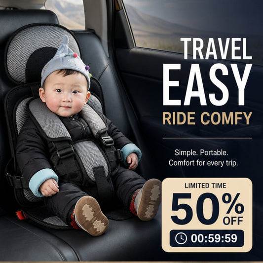 📢📢50% OFF !! ⏰Portable Car Seat – 5-Point Safe, Folds Anywhere💺