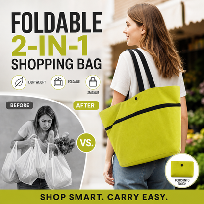 🔥HOT SALE 50% OFF🔥Buy 1 Get 1 Free🍉Foldable 2-in-1 Shopping Bag🛍️🍅