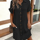 🔥Summer New🔥Women's Buttoned Short Sleeve Pocket Casual Shirt Dress
