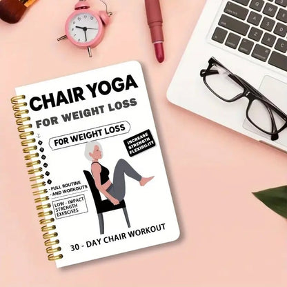 🧘‍♀️Hot Sale🔥30-Day Chair Yoga Weight Loss Spiral Notebook & Exercise Guide📘