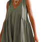 2024 Women's Summer V-Neck Sleeveless Mini Dress (With Pockets)