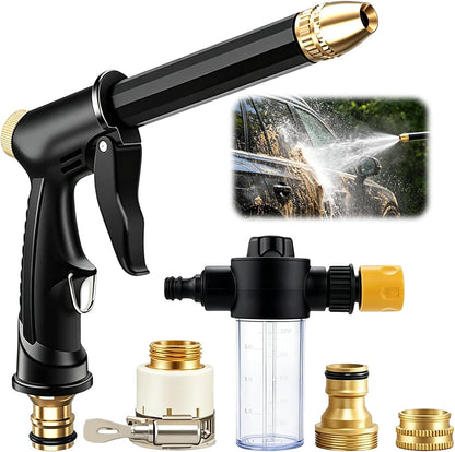 💪LAST DAY BUY 2 GET 1 FREE!!🏆Upgraded High-Pressure Water Jet Gun💦Ergonomic Grip • Booster Nozzle • Hose Included-Powerful Car Wash🚗 Garden Watering🌻Effortless to Use!👍🇬🇧
