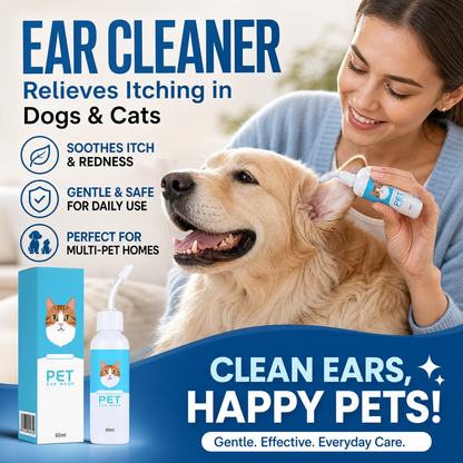 🐾 BUY 1 GET 1 FREE! 🔥 Pet Ear Cleaner – Natural plant extracts – 68K+ sold – gentle, safe for dogs & cats – helps prevent infections 🌿🐶✨