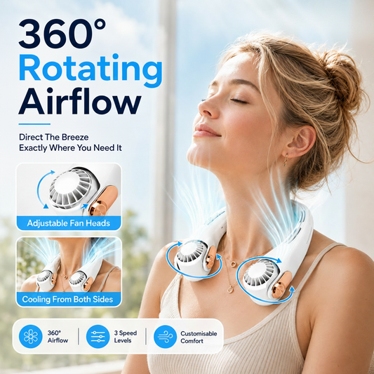 🔥Hot Sale 50% Off⌛❄️ Neck Air Conditioner Fan – Ultra-quiet personal cooling for the summer🍃🧊