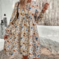 🎁Hot Sale 49% OFF🎄Women's French elegant style printed lantern sleeve dress