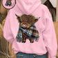 🎄🎅2026 CHRISTMAS SALE 70% OFF!!🎁Cute Highland Cow Cozy Fleece-Lined Hooded Sweatshirt🦬