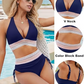 💃Vacation Sale 49% OFF💃High Waisted Tummy Control Color Block Bikini Sets