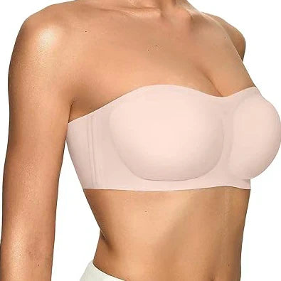 ⛱️Last Day Special Price ￡7.99!!💞Womens Strapless Bras Push Up Bandeau Bra Non Slip Wireless Supportive Padded Bras Seamless Comfortable Tube Jelly Bra🎀