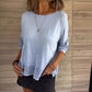 🔥2024 SUMMER HOT SALE🔥Women’s Casual Solid Color Round Neck 3/4 Sleeve T-Shirt