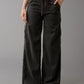 2024 New Plus Size Linen-Blend Wide-Leg Cargo Pant