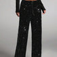 💖LAST DAY SALE 50% OFF🥰Women's Sequin Sparkle Wide Leg Pants with Elastic Waistband