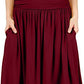 Flowing holiday skirt with a high waistband, ruffles and side pockets