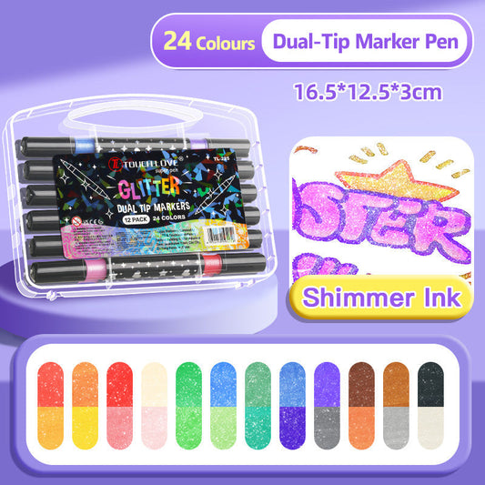 ⏳THE WEEK'S SPECIAL PRICE ￡7.99!!✨🎁Dual-Tip Glitter Marker Pen
