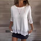 🔥2024 SUMMER HOT SALE🔥Women’s Casual Solid Color Round Neck 3/4 Sleeve T-Shirt