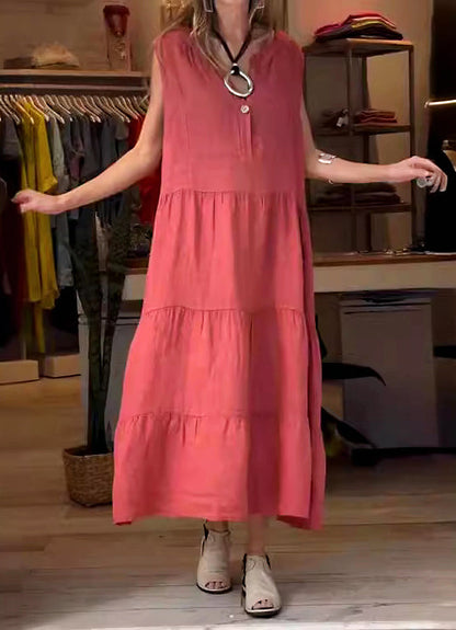 ✨🔥2024 New Plus Size  Cotton And Linen Retro Woman Dress