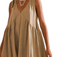 2024 Women's Summer V-Neck Sleeveless Mini Dress (With Pockets)