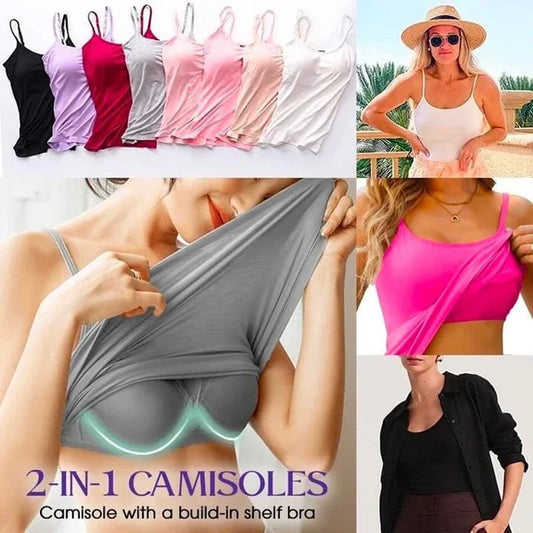 Plus Size Women’s Camisole With Built In Padded Bra Vest 💕🎁