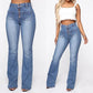 🔥Plus Size Button Fly Booty Shaping High Waist Flare Jeans