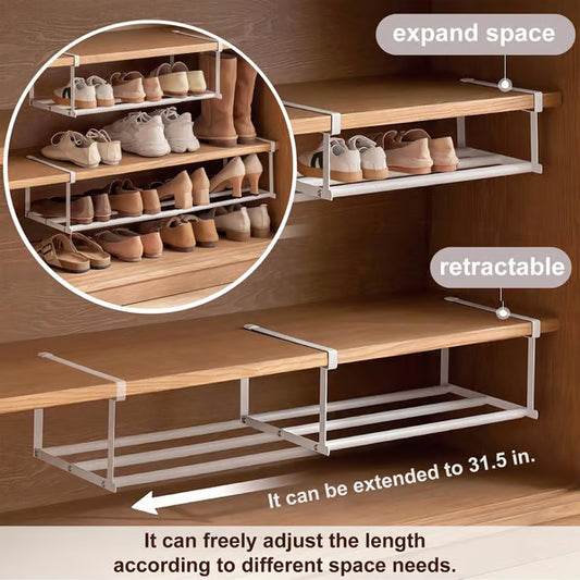 🔥2025 Home Essentials🔥Stainless Steel Multifunctional Clip-on Shoe Rack for More Space for Shoe Cabinet