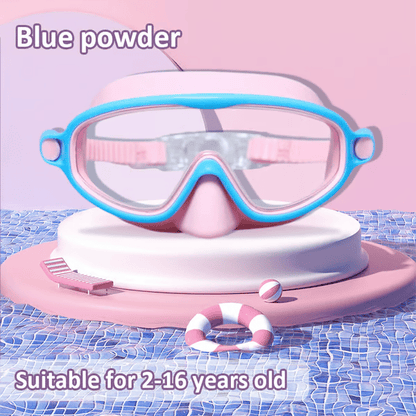 🔥LAST DAY – ONLY £9.99!!🏆#1 Bestselling🏊‍♀️HD children's large frame waterproof and anti-fog swimming goggles