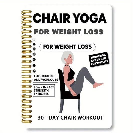 🧘‍♀️Hot Sale🔥30-Day Chair Yoga Weight Loss Spiral Notebook & Exercise Guide📘