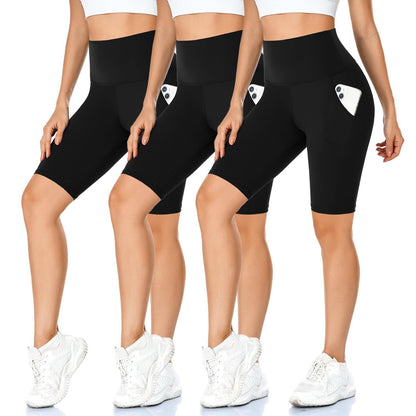 🔥HOT SALE 49% OFF🔥Plus Size High Waist Workout Biker Shorts with Pockets