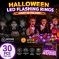 🔥🎃Spooky Season Hot Sale 50% OFF:£12.99‼️✨LED Light Halloween Glowing Ring 💍| Flashing Light‑Up Party Favor for Halloween Night👻