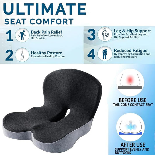 🎁2026 New Arrivals 50% OFF💥Non-Slip Memory Foam Seat Cushion – Prostate Pressure Relief, Sciatica Pain Relief, Breathable Mesh & Universal Fit for Car, Office & Wheelchair💺