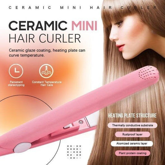 🔥⚡2-in-1 Mini Curling Wand & Flat Iron Hair Straightener