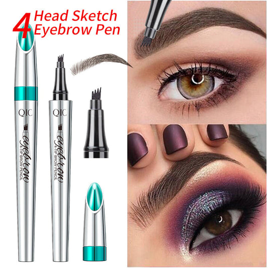 ⏰Last Day- Buy 1 get 1 free🔥3D Waterproof Microblading Eyebrow Pen 4 Fork Tip Tattoo Pencil