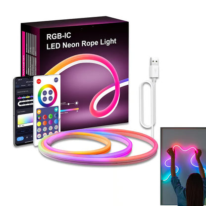🏆Flash Sale⚡ 50K+ SOLD! 🌈Smart Remote Flexible RGB LED Rope Lights with Music Control