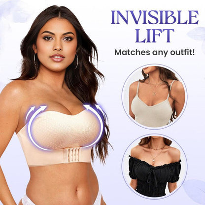 49% OFF💥Breathable Non-Slip Strapless Front Buckle Push-Up Bra