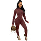 Long Sleeve Zipper Jumpsuit