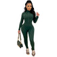 Long Sleeve Zipper Jumpsuit