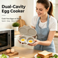⏰Last Day Sale-Buy 1 Get 1 Free ￡6.99!!⏰Microwave Egg Poacher – Dual-Cavity Steamer, Rapid Heating, Non-Stick PP – Ideal for Home, Office & Travel! 🔥
