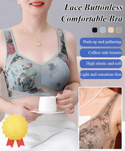 [Rich Women Are Wearing]🔥2024 New Lace Buttonless Comfortable Bra